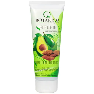 Botaniqa White Me Up Sweet Almond & Avocado Shampoo - White & Light Coat Dog Shampoo, 1:5 Concentrate - 250ml
